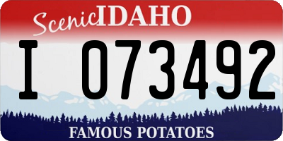 ID license plate I073492