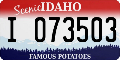 ID license plate I073503