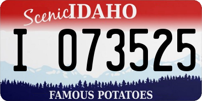 ID license plate I073525