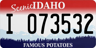 ID license plate I073532