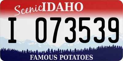 ID license plate I073539