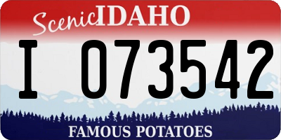 ID license plate I073542