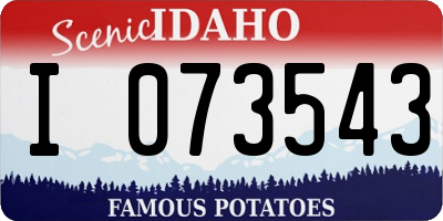 ID license plate I073543
