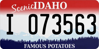 ID license plate I073563