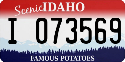 ID license plate I073569