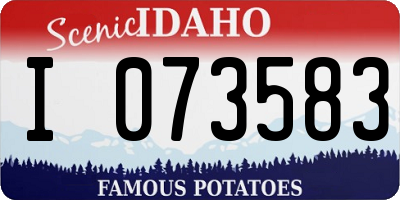 ID license plate I073583