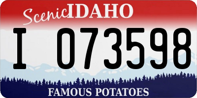 ID license plate I073598