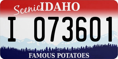 ID license plate I073601