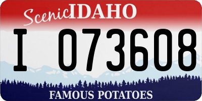ID license plate I073608