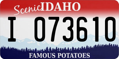 ID license plate I073610