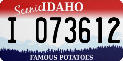 ID license plate I073612