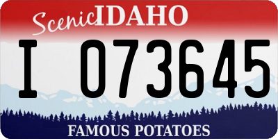 ID license plate I073645