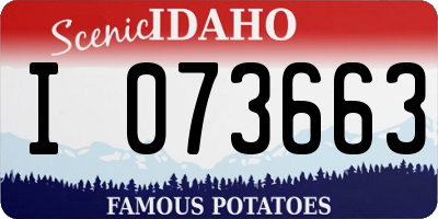 ID license plate I073663