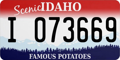 ID license plate I073669