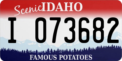 ID license plate I073682