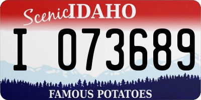 ID license plate I073689