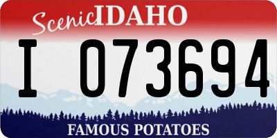 ID license plate I073694