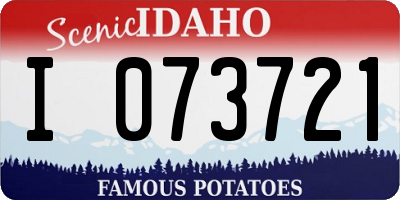 ID license plate I073721