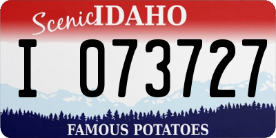 ID license plate I073727