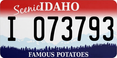 ID license plate I073793