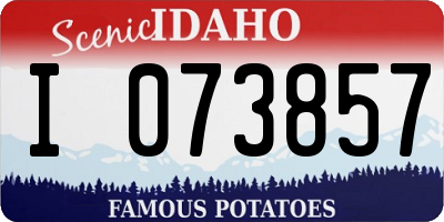 ID license plate I073857