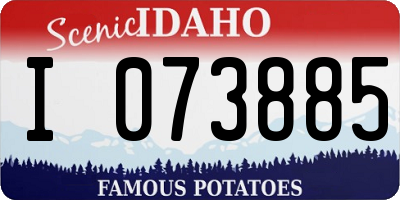 ID license plate I073885