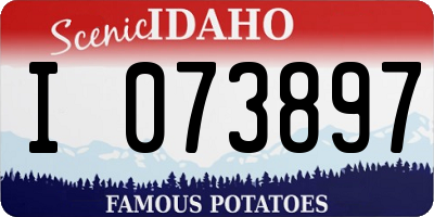 ID license plate I073897