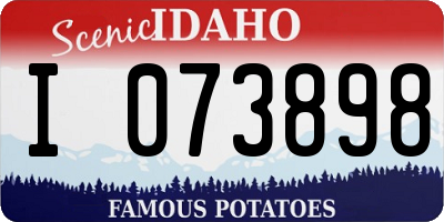 ID license plate I073898
