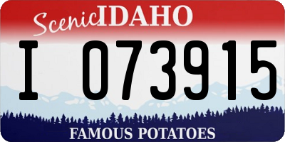 ID license plate I073915