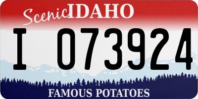 ID license plate I073924