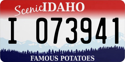 ID license plate I073941