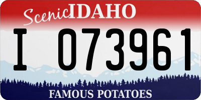 ID license plate I073961