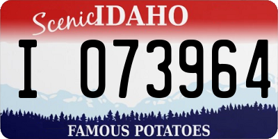 ID license plate I073964