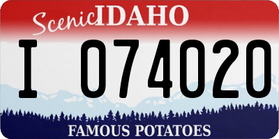 ID license plate I074020