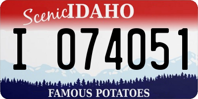 ID license plate I074051