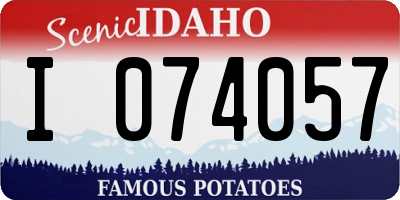 ID license plate I074057