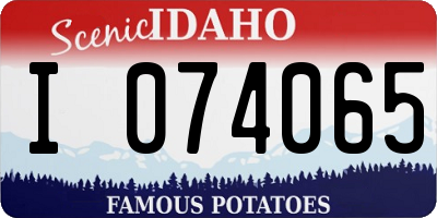ID license plate I074065