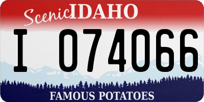ID license plate I074066