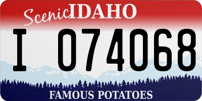 ID license plate I074068