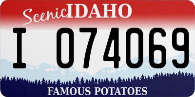 ID license plate I074069
