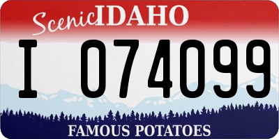 ID license plate I074099