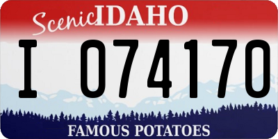 ID license plate I074170