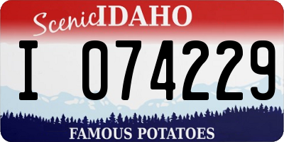 ID license plate I074229