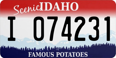 ID license plate I074231