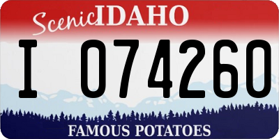ID license plate I074260