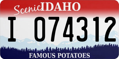 ID license plate I074312