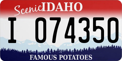 ID license plate I074350