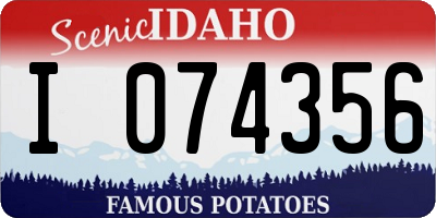 ID license plate I074356