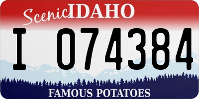 ID license plate I074384