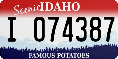 ID license plate I074387